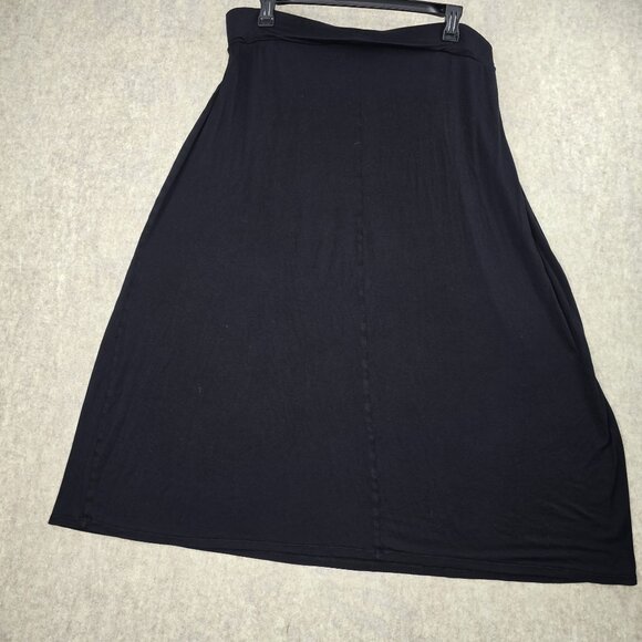 A.N.A Black Maxi Skirt 1X Rayon Blend Womens Flowy - Picture 1 of 4